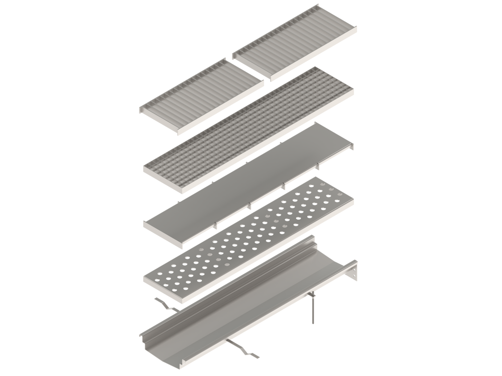 Лоток водоотводный из нержавеющей стали Евро 200